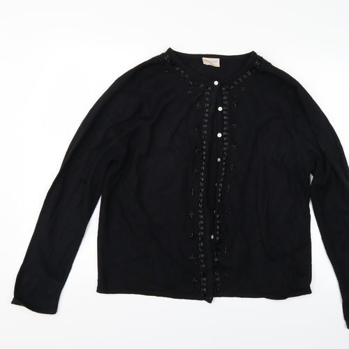 mackays Womens Black  Knit Cardigan Jumper Size XL