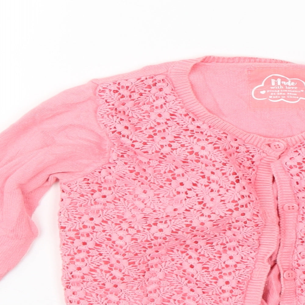 Young Dimension Girls Pink   Cardigan Jumper Size 2-3 Years