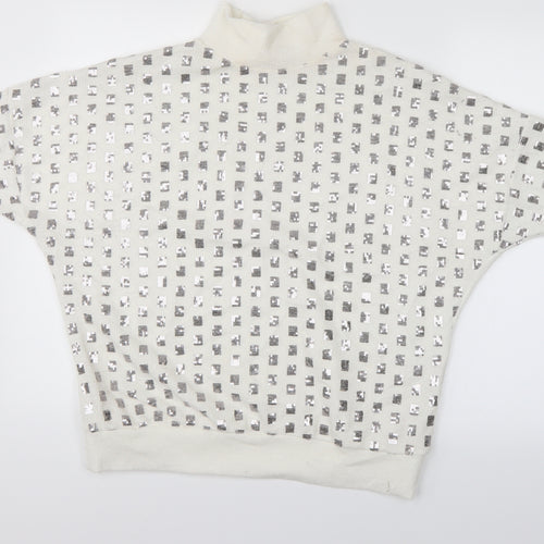 Carla Conte Womens White  Knit Pullover Jumper Size L
