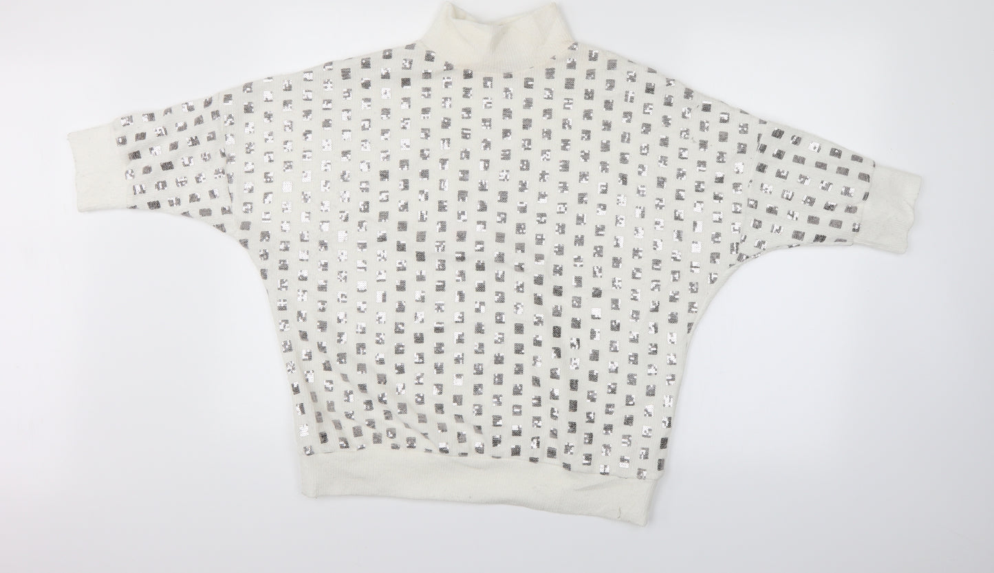 Carla Conte Womens White  Knit Pullover Jumper Size L