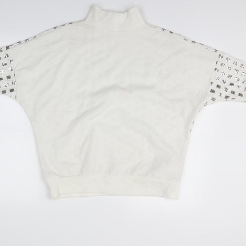 Carla Conte Womens White  Knit Pullover Jumper Size L