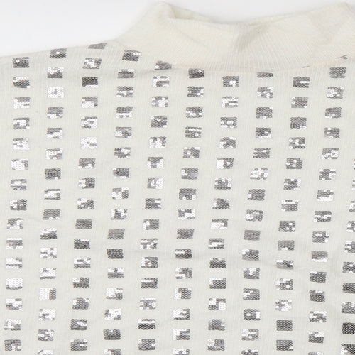 Carla Conte Womens White  Knit Pullover Jumper Size L