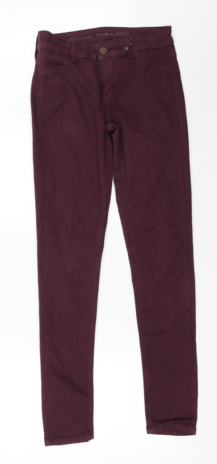 Oasis Womens Purple Skinny Jeans Size 10 L31 in