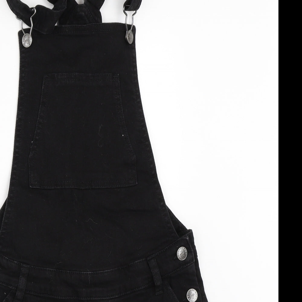 Marks and Spencer Girls Black  Denim Dungaree One-Piece Size 12-13 Years