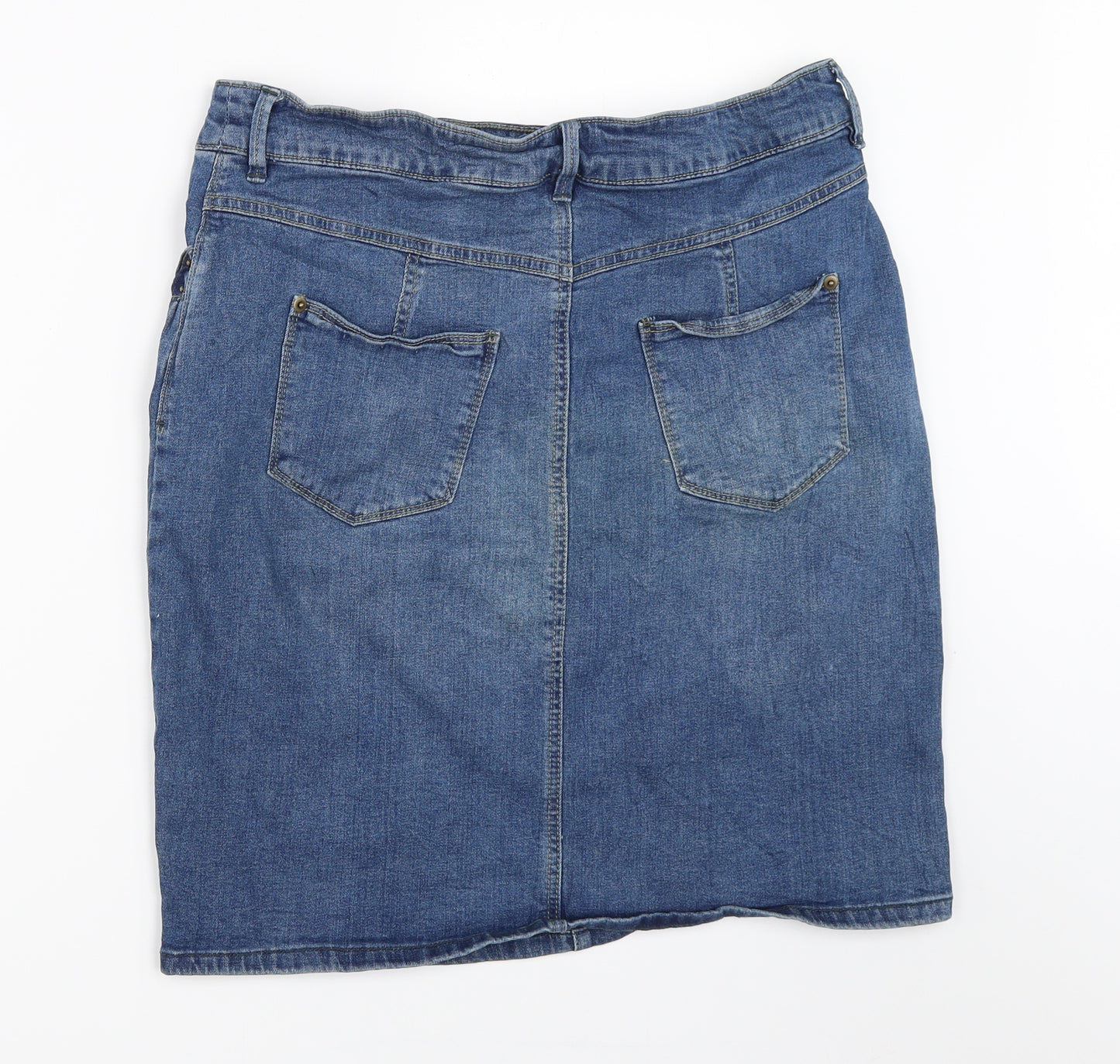 F&F Womens Blue  Denim Straight & Pencil Skirt Size 16