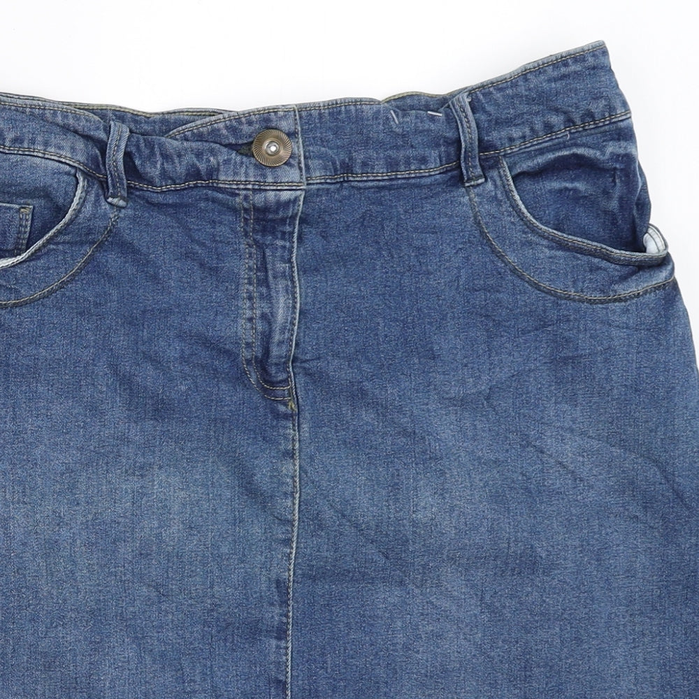 F&F Womens Blue  Denim Straight & Pencil Skirt Size 16