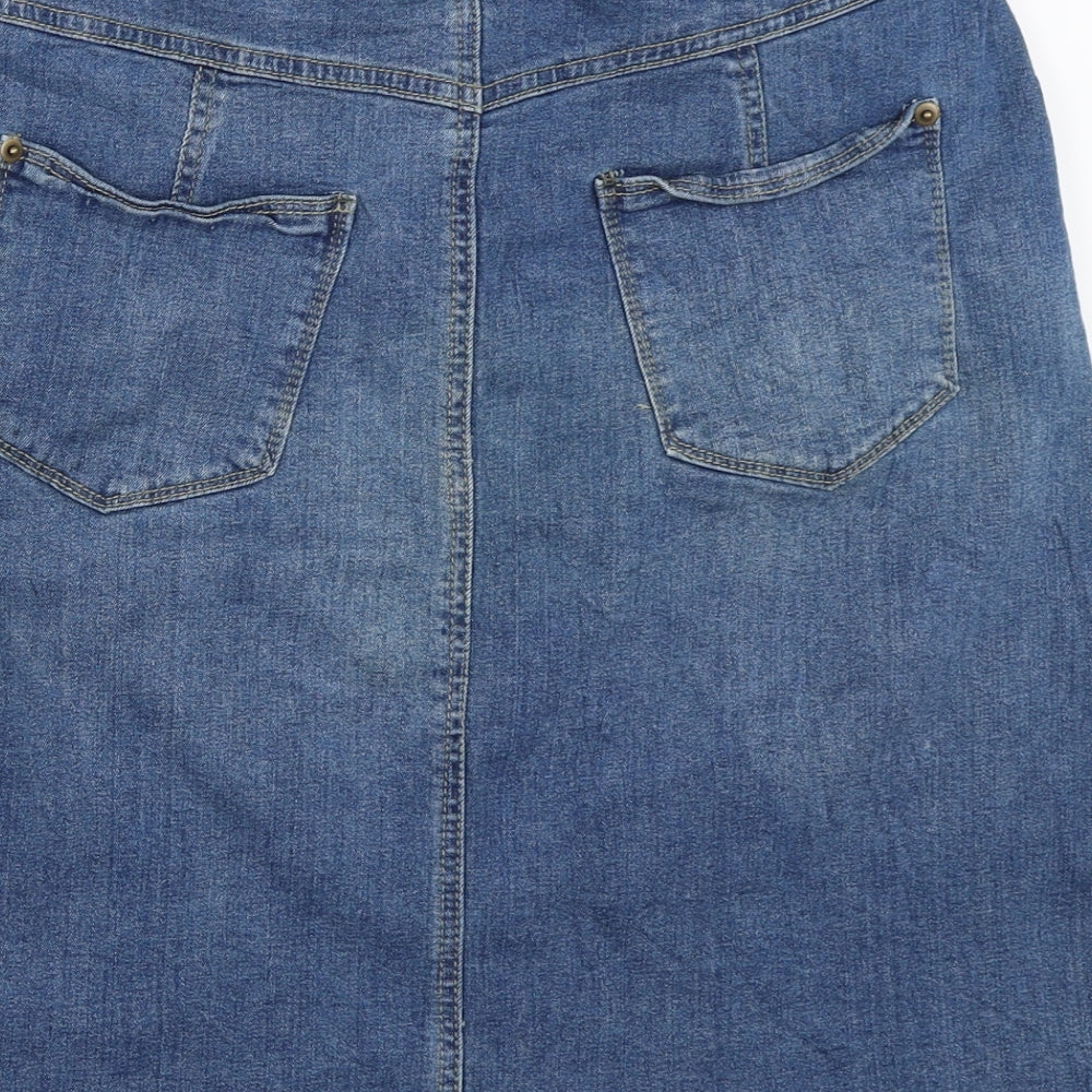 F&F Womens Blue  Denim Straight & Pencil Skirt Size 16