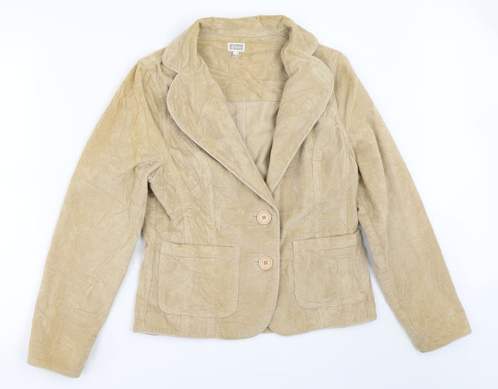 Etam Womens Beige Corduroy Jacket Size 10