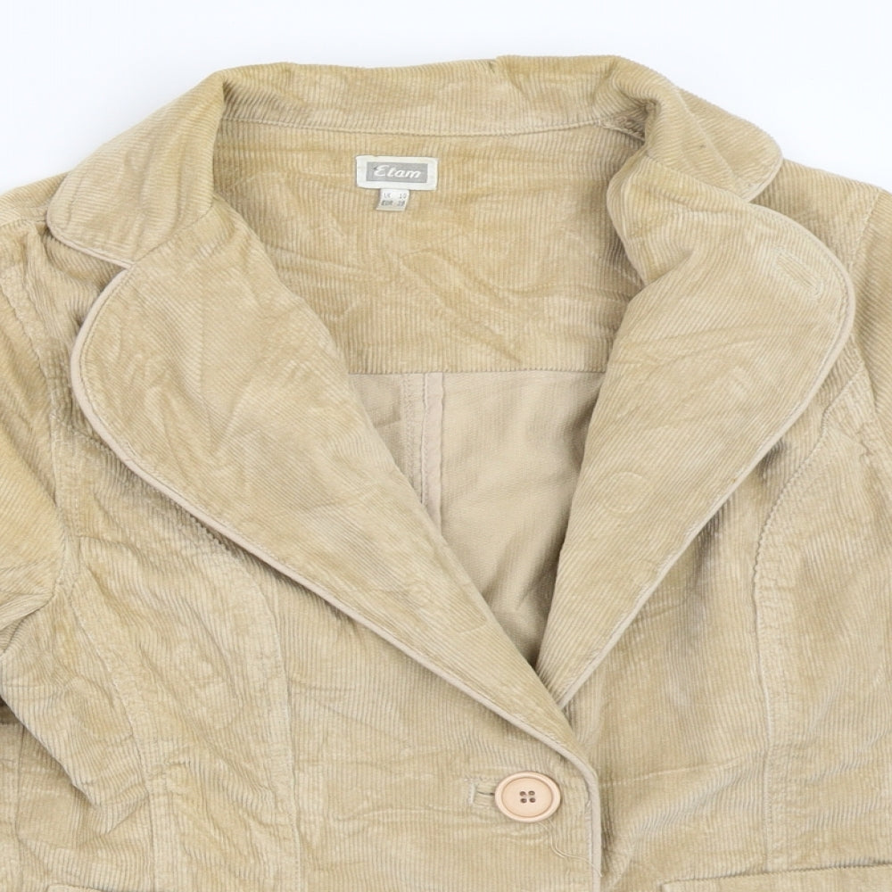 Etam Womens Beige  Corduroy Jacket  Size 10