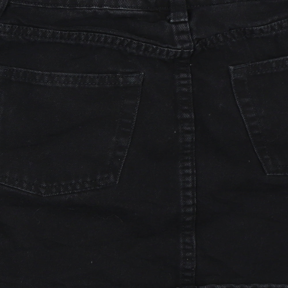H&M Womens Black  Denim Mini Skirt Size 6
