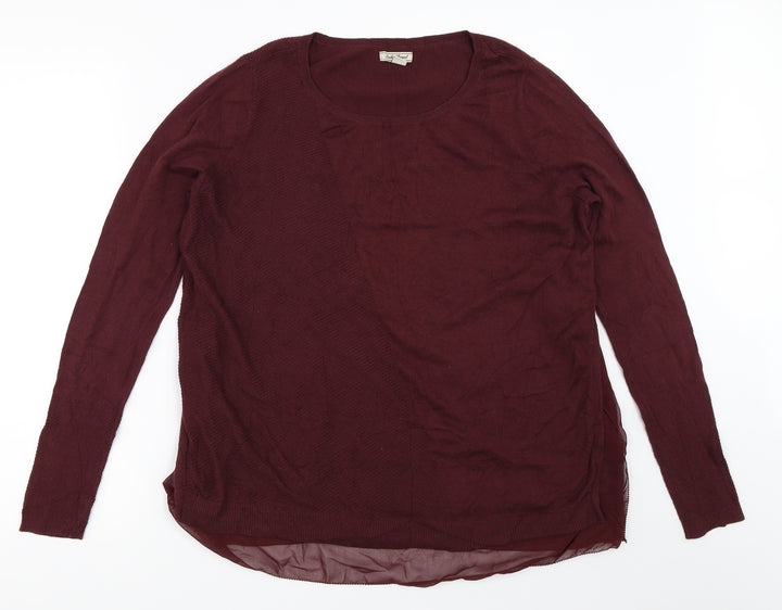 Lucky Brand Womens Red Pullover Jumper Size M