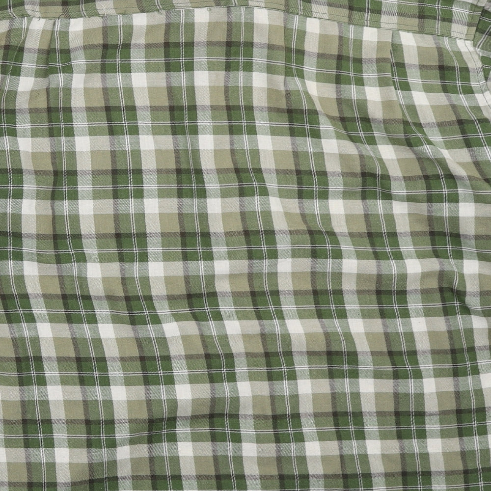 Champion Mens Green Check   Button-Up Size L