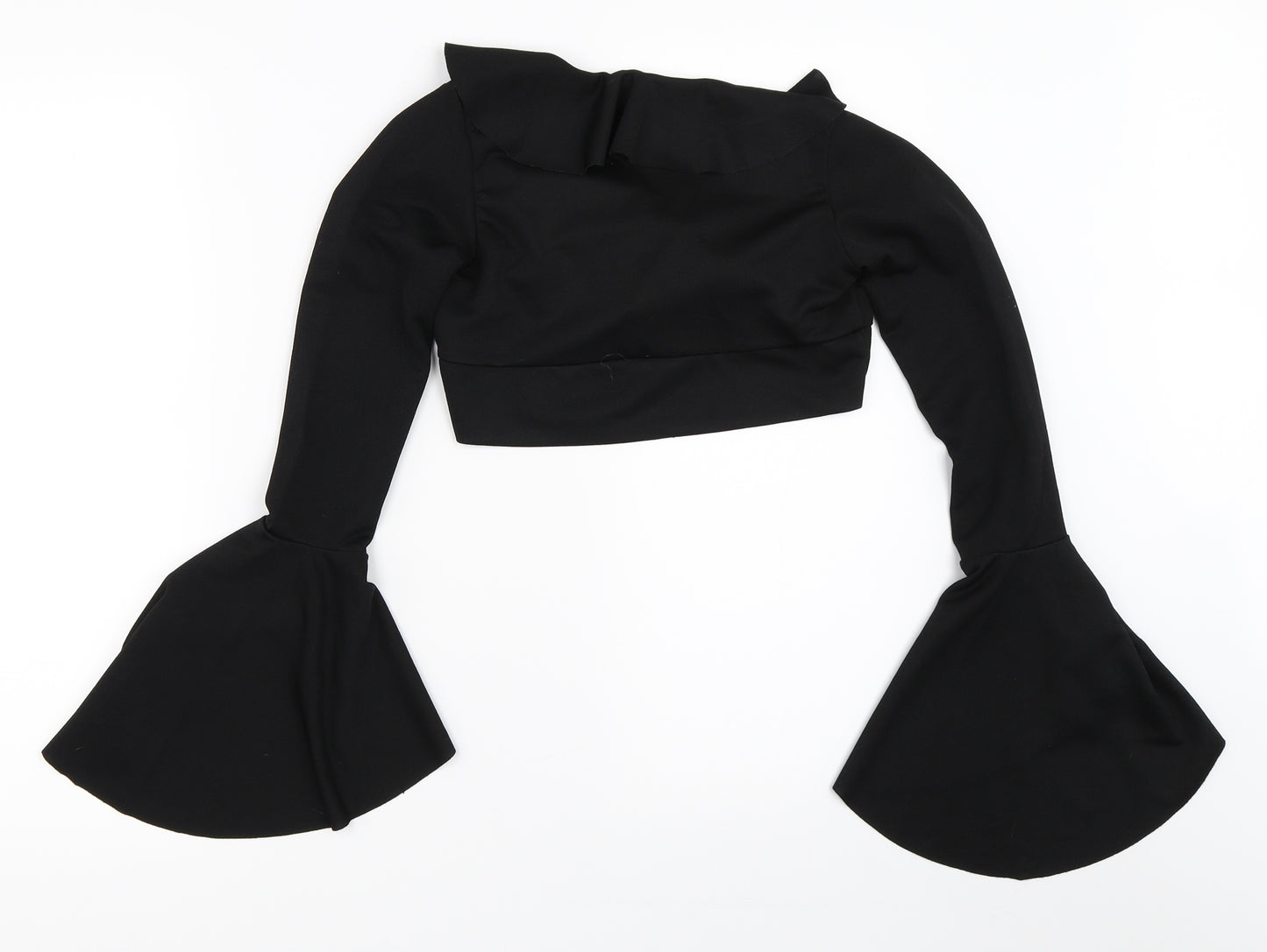Boohoo Womens Black   Cropped Blouse Size 8
