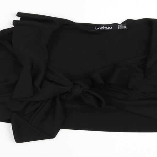 Boohoo Womens Black   Cropped Blouse Size 8
