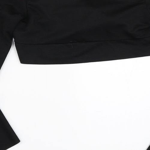 Boohoo Womens Black   Cropped Blouse Size 8