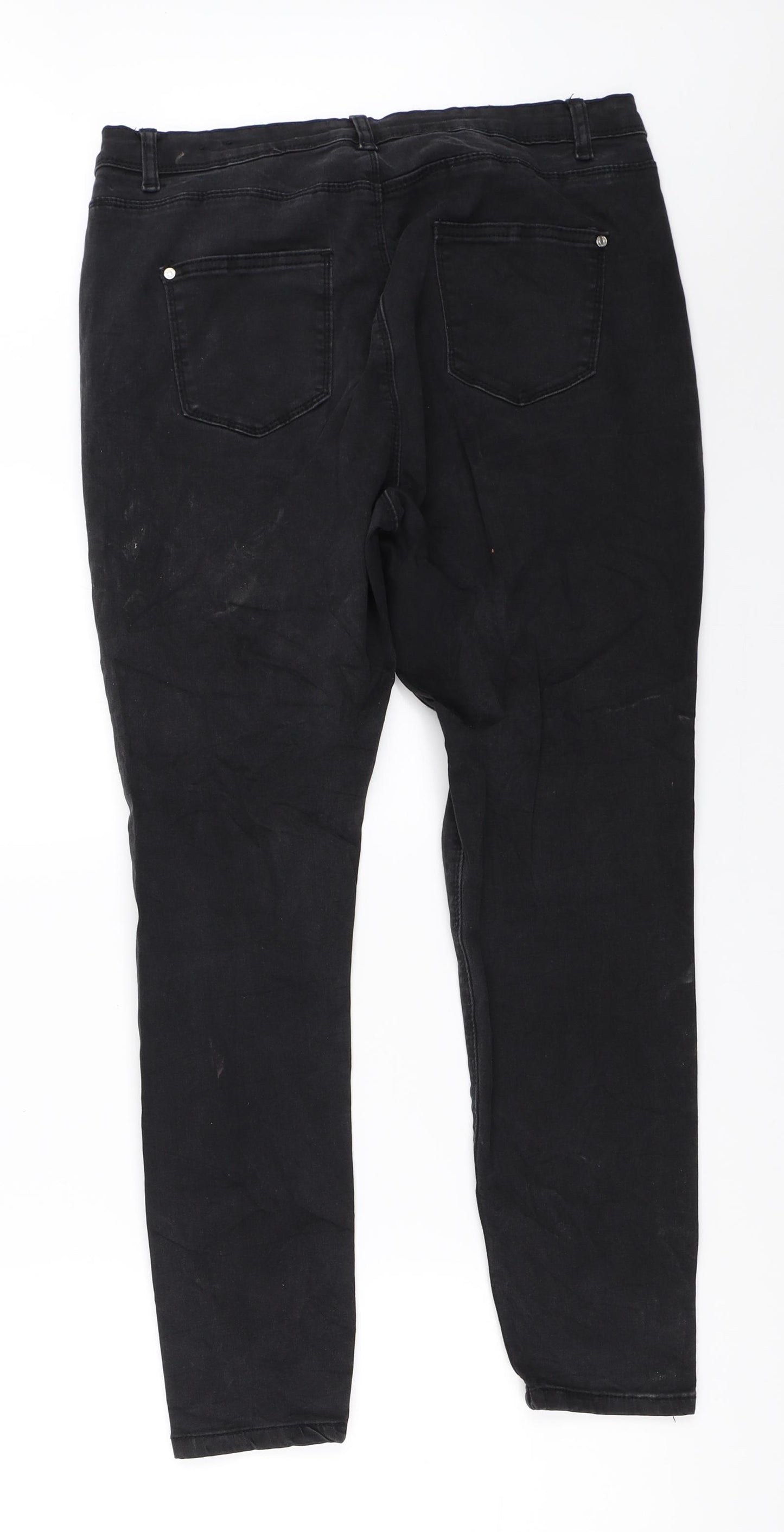 Missguided Womens Black  Denim Skinny Jeans Size 16 L26 in