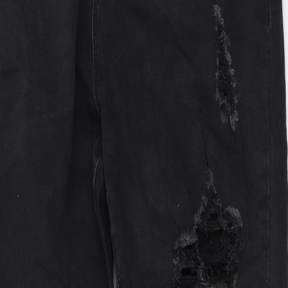 Missguided Womens Black  Denim Skinny Jeans Size 16 L26 in