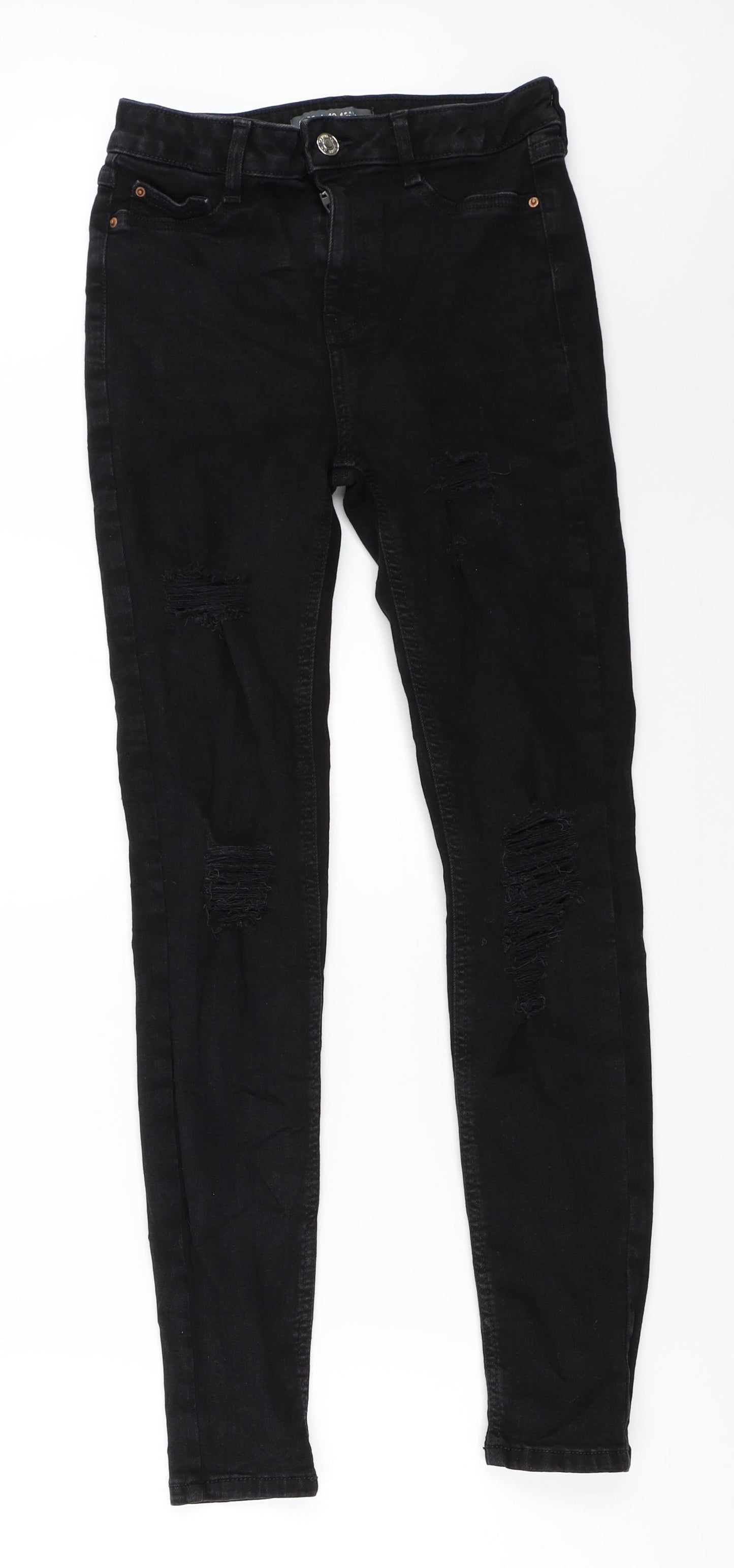 Primark Womens Black  Denim Skinny Jeans Size 8 L27 in