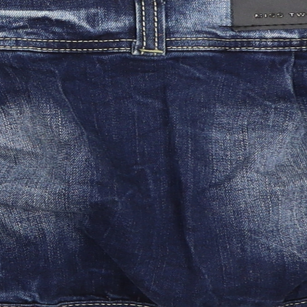 Miss Two Womens Blue  Denim Mini Skirt Size 38