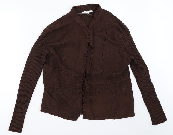 Klass Womens Brown Cardigan Jumper Size 2XL