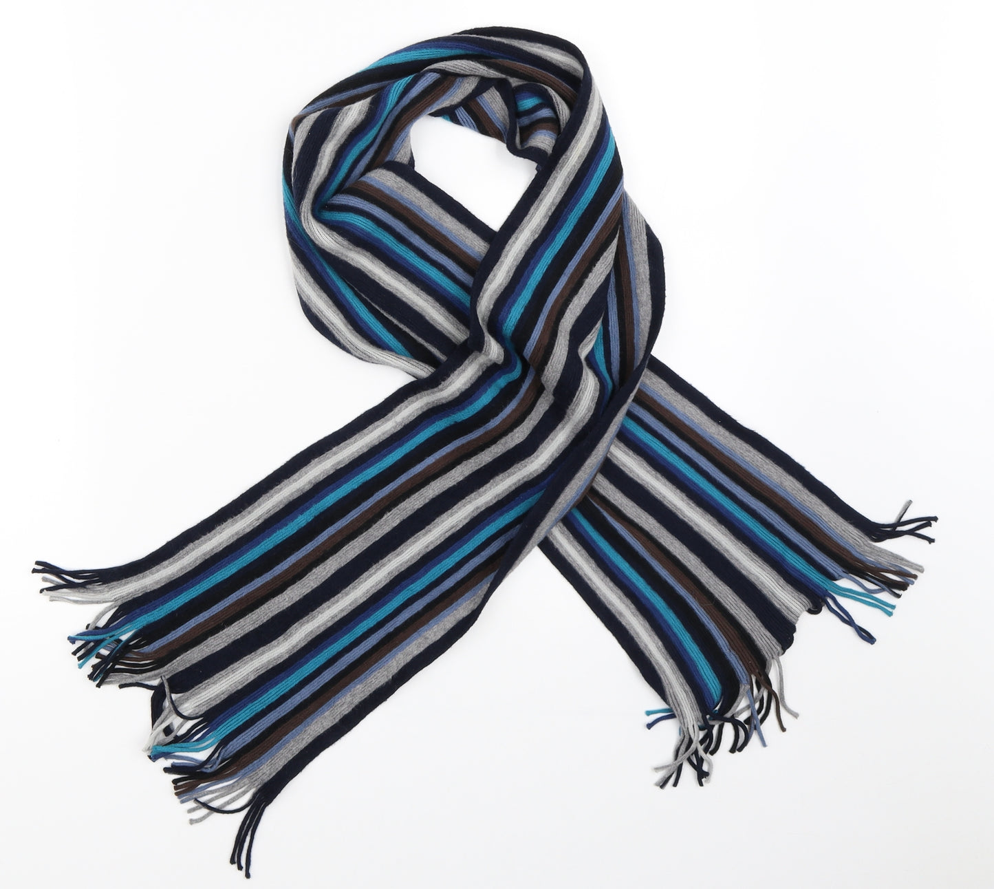 Debenhams Mens Blue Striped  Scarf  One Size