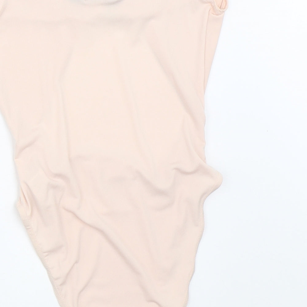 Boohoo Womens Pink   Basic Blouse Size 8  - bodysuit