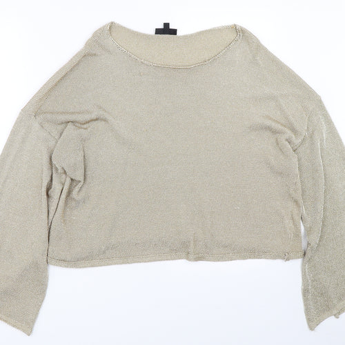 Topshop Womens Gold   Pullover Jumper Size 14