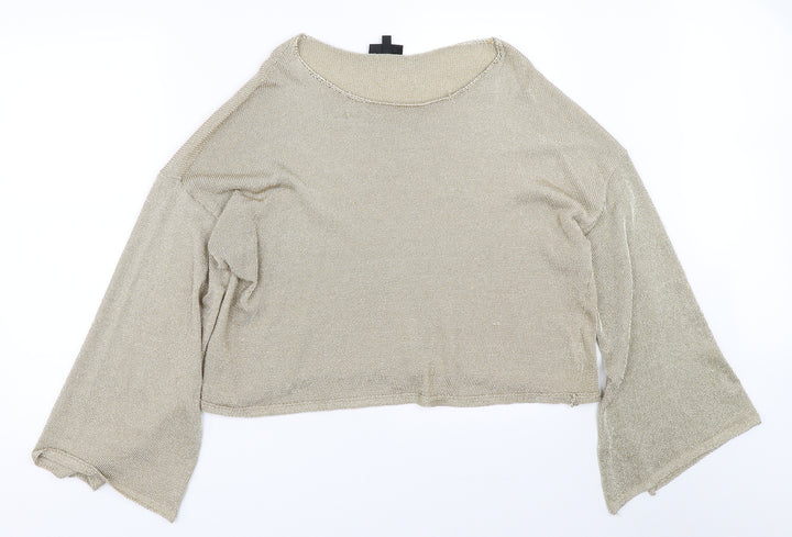 Topshop Womens Gold   Pullover Jumper Size 14