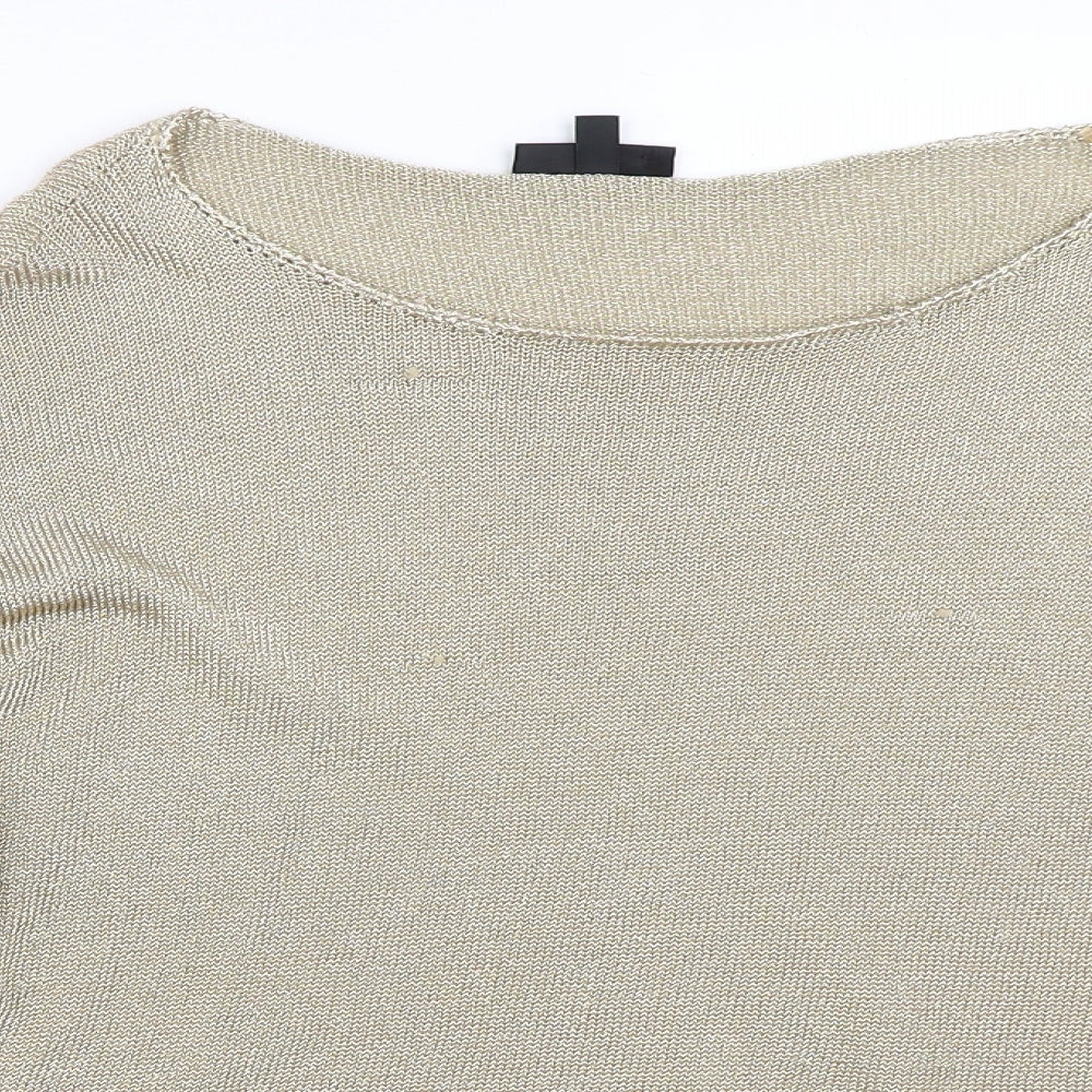 Topshop Womens Gold   Pullover Jumper Size 14