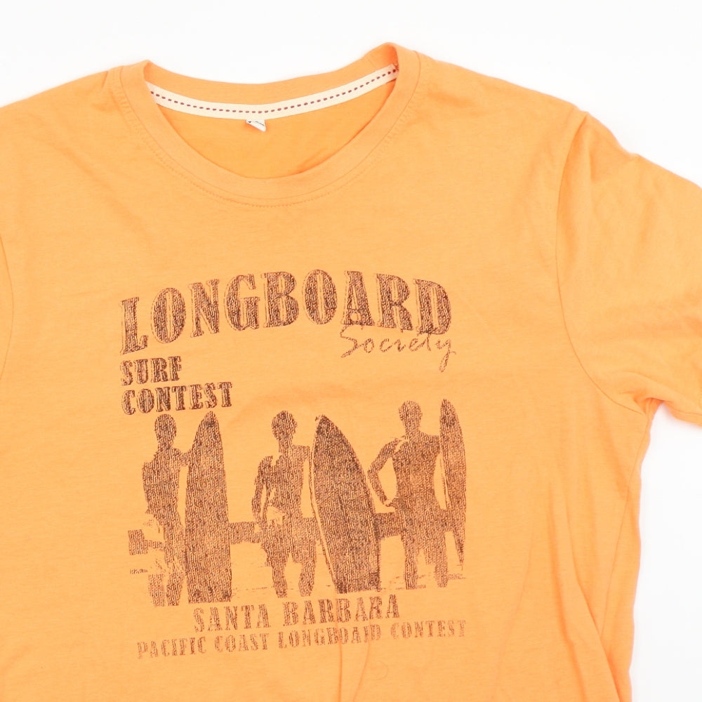 Avenue Mens Orange    T-Shirt Size S