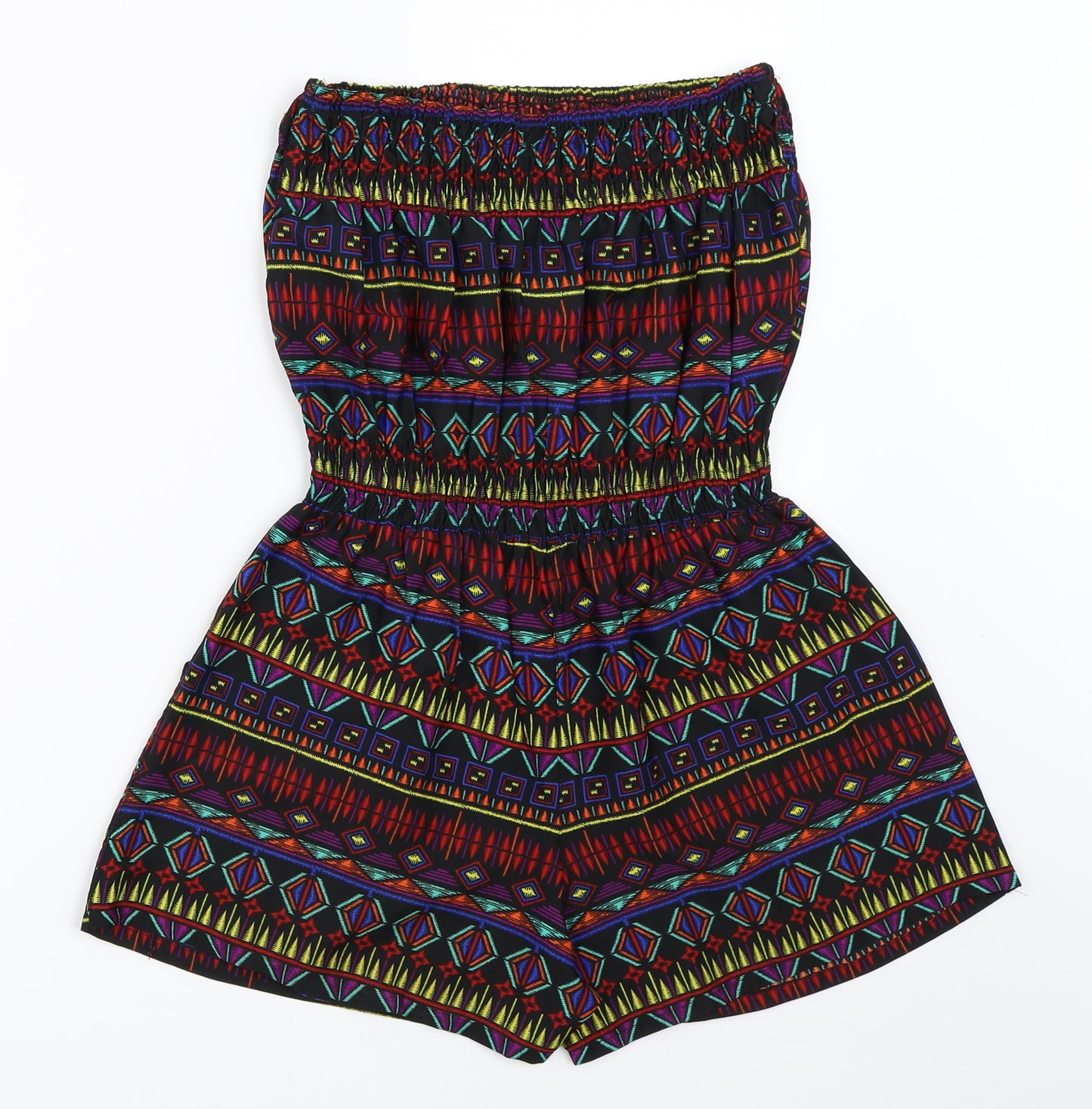 Ocean Club Womens Black Geometric  Playsuit One-Piece Size 8