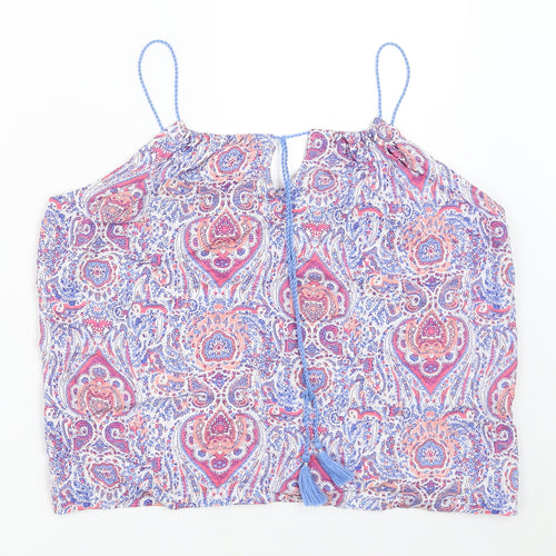 Woman's Secret Womens Blue Geometric  Camisole Blouse Size XS