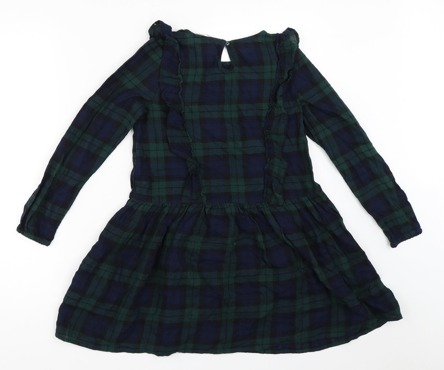 H&M Girls Green Check  Fit & Flare  Size 8-9 Years