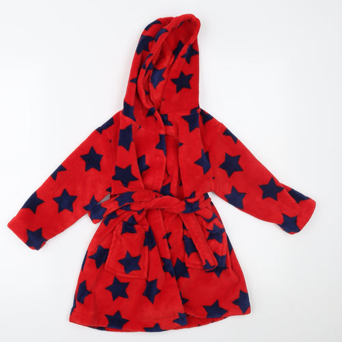 George Boys Red Solid   Robe Size 2 Years