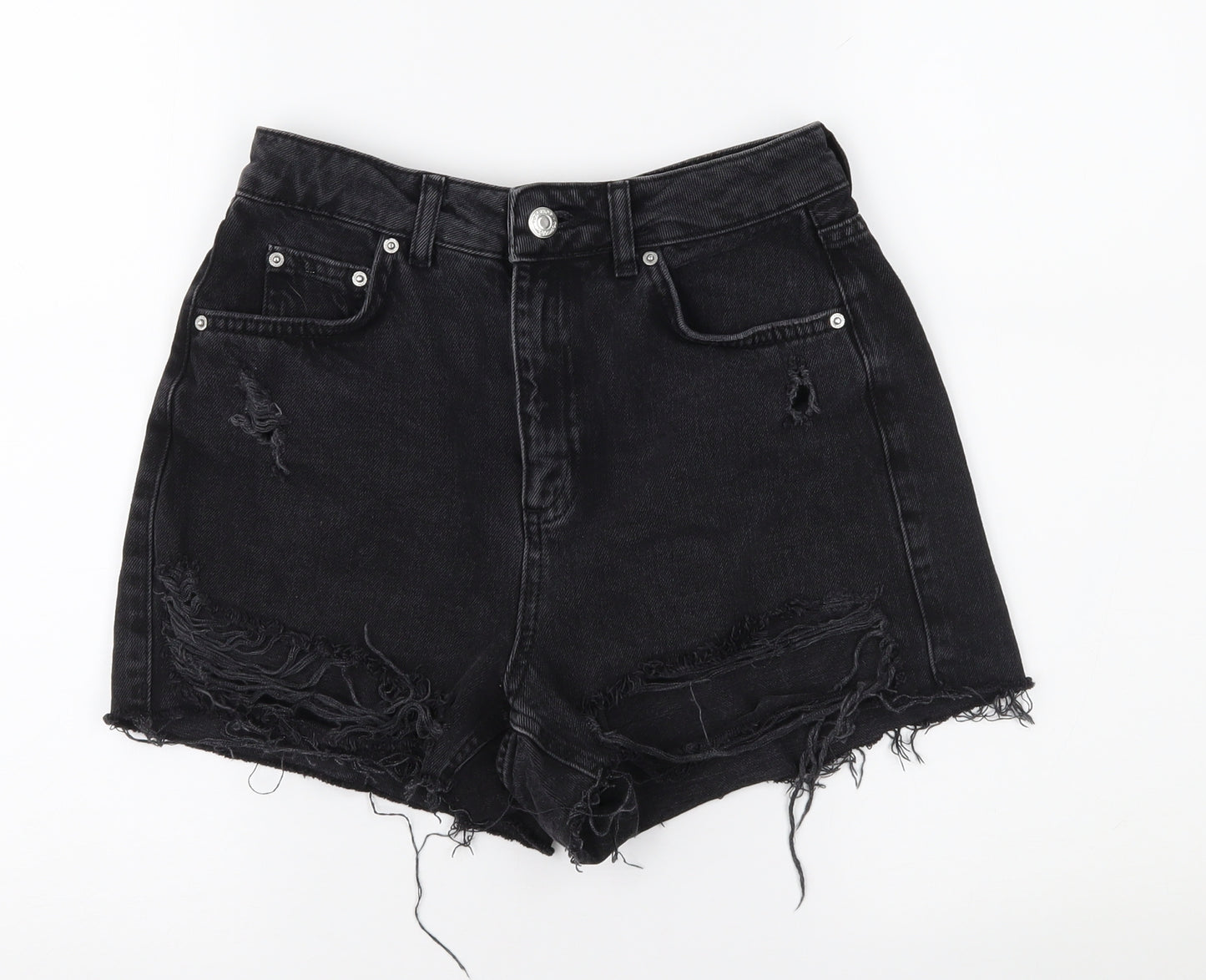 Topshop Womens Black  Denim  Shorts Size 8