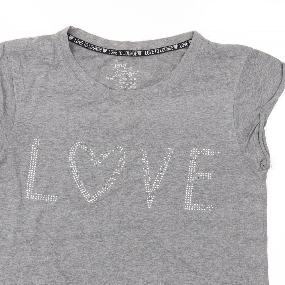 Love to Lounge Womens Grey   Top Pyjama Top Size 12