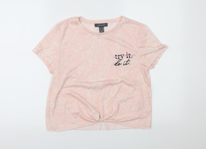 Primark Womens Pink   Cropped Polo Size S