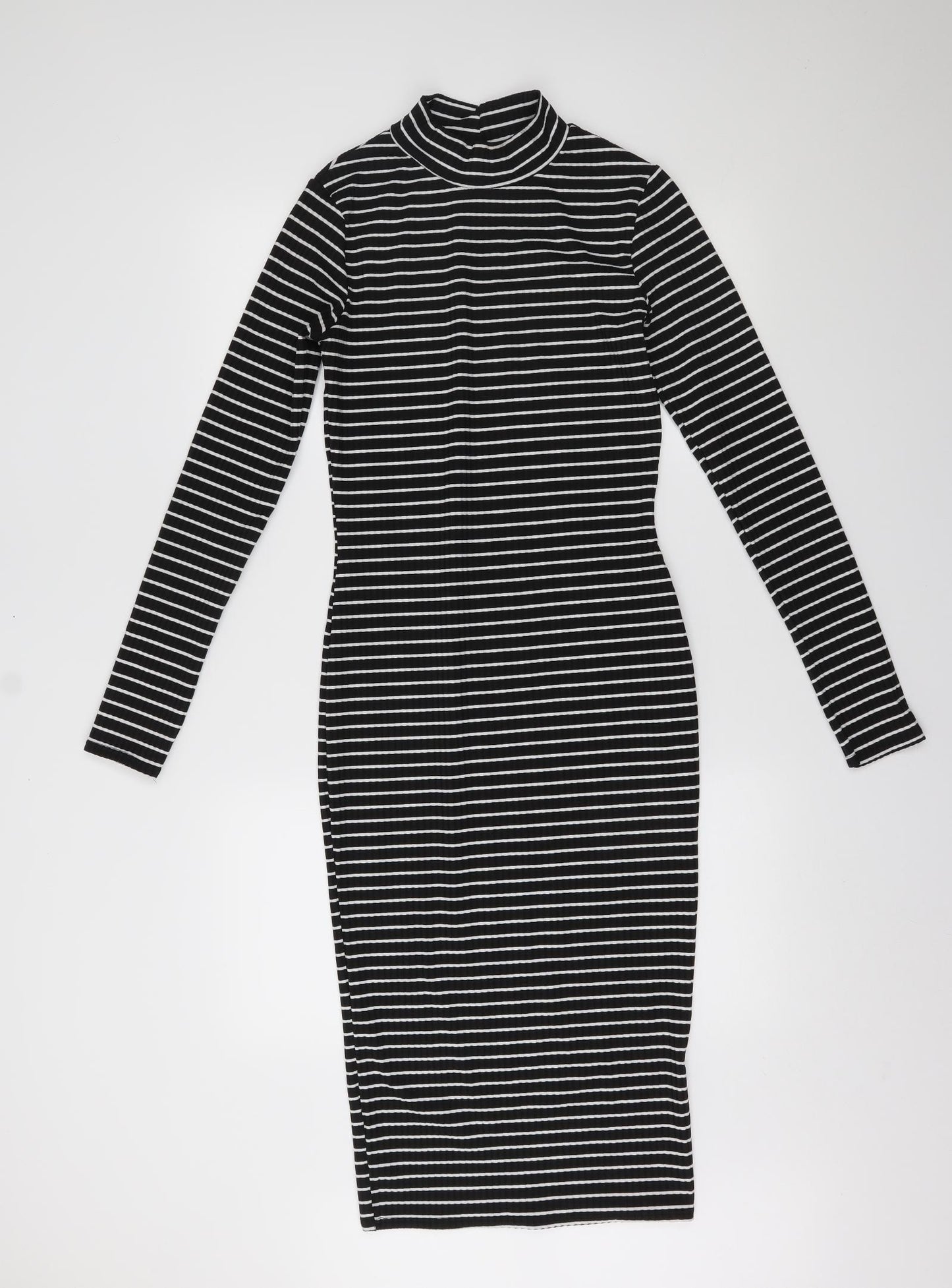 Boohoo Womens Black Striped  Ball Gown  Size 10
