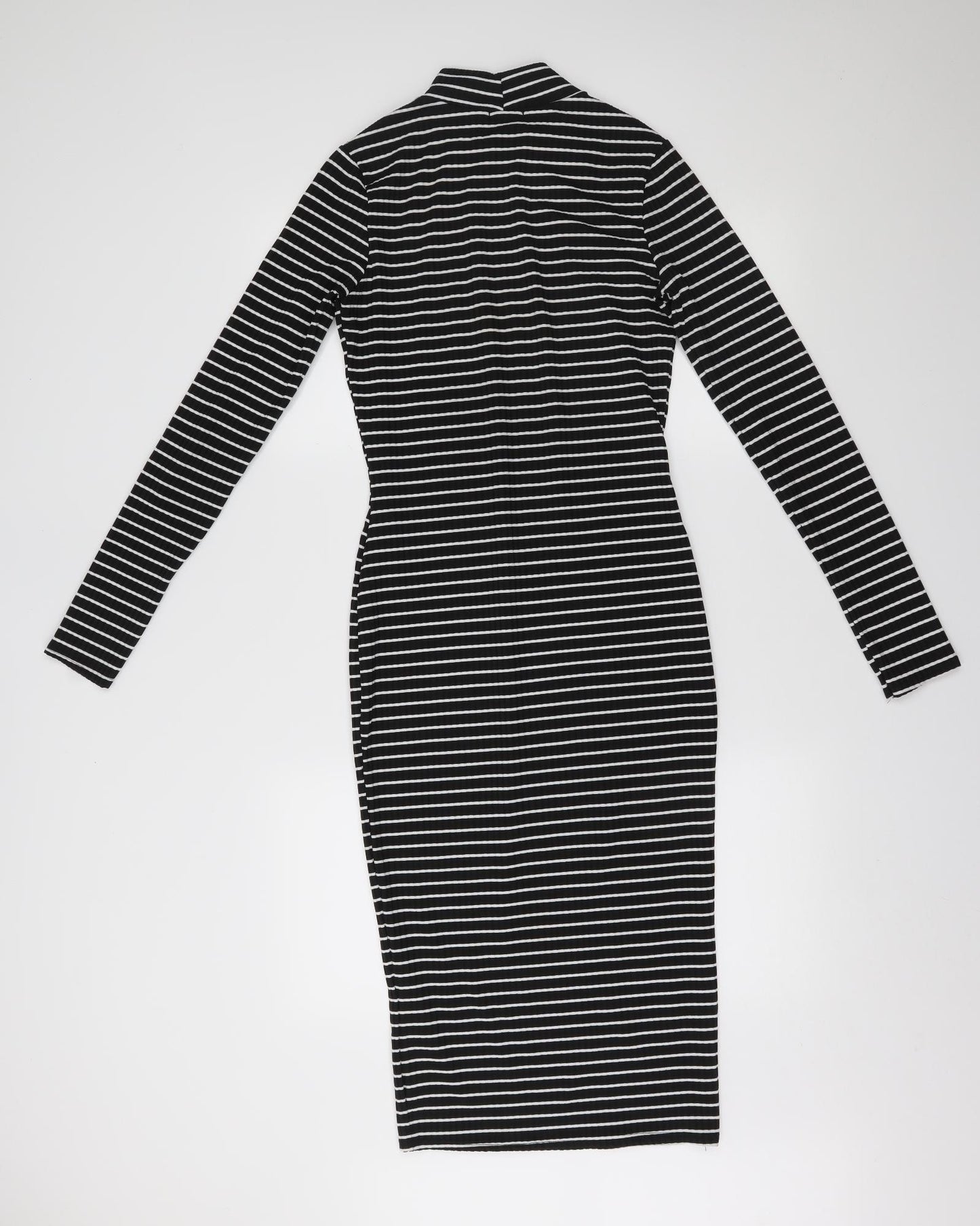 Boohoo Womens Black Striped  Ball Gown  Size 10