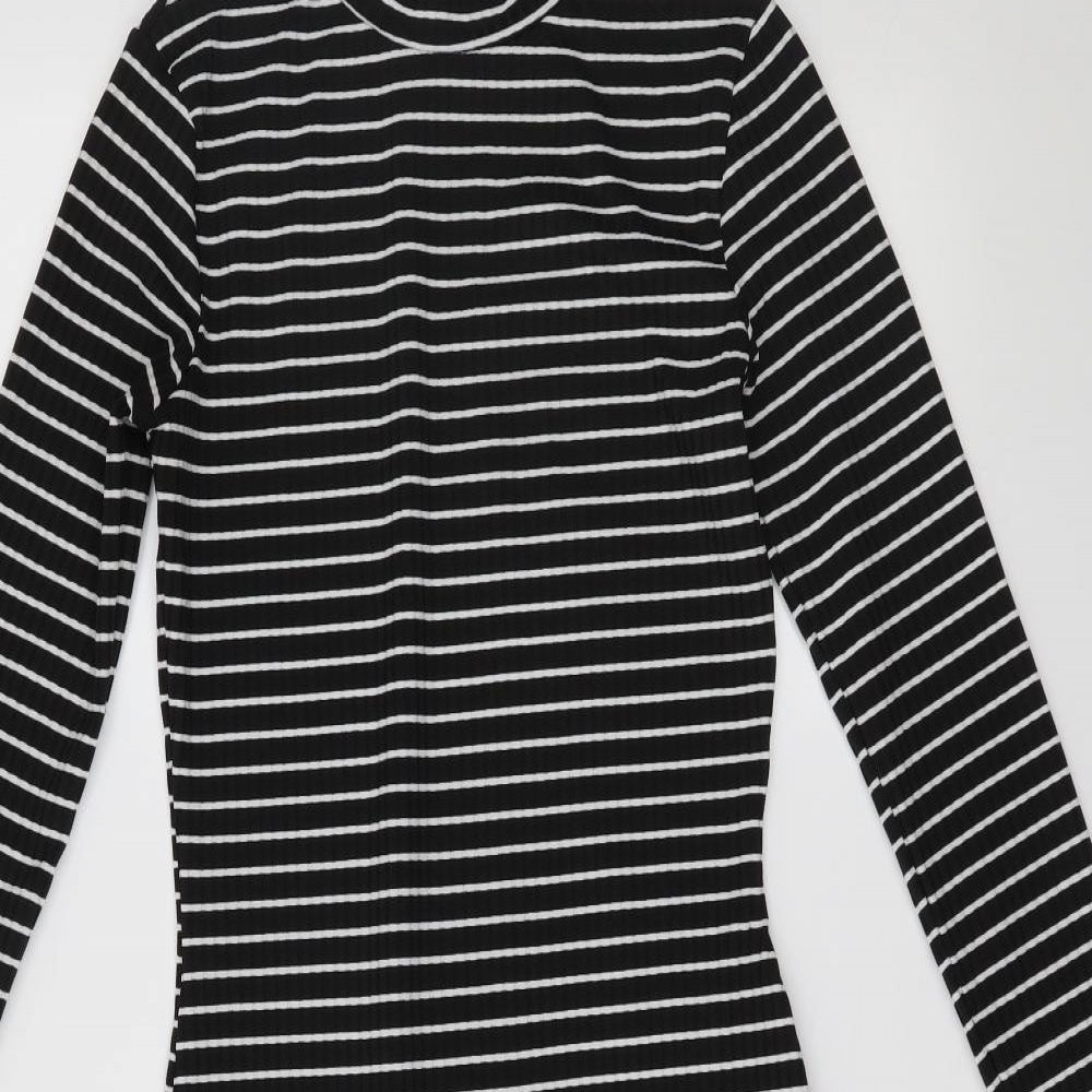 Boohoo Womens Black Striped  Ball Gown  Size 10
