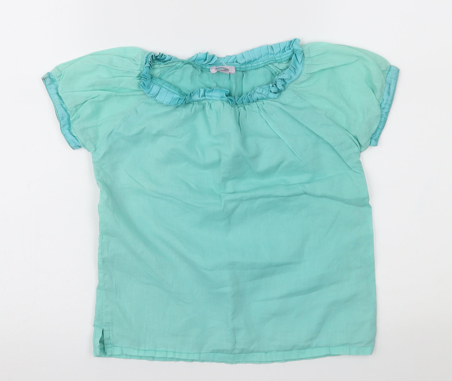 Preworn Girls Green   Basic T-Shirt Size 5-6 Years