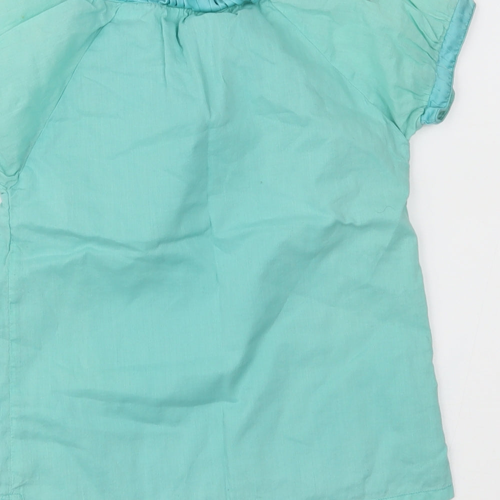 Preworn Girls Green   Basic T-Shirt Size 5-6 Years