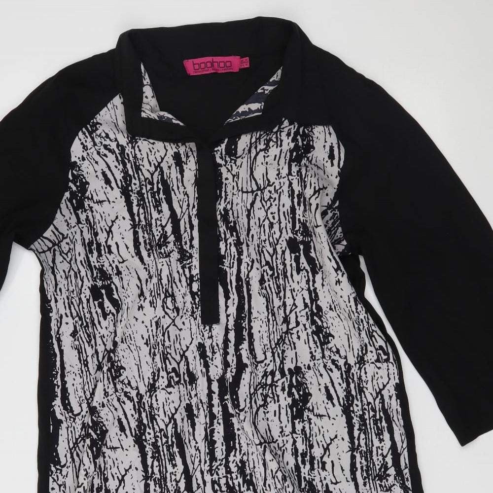 Boohoo Womens Black   Shirt Dress  Size 14