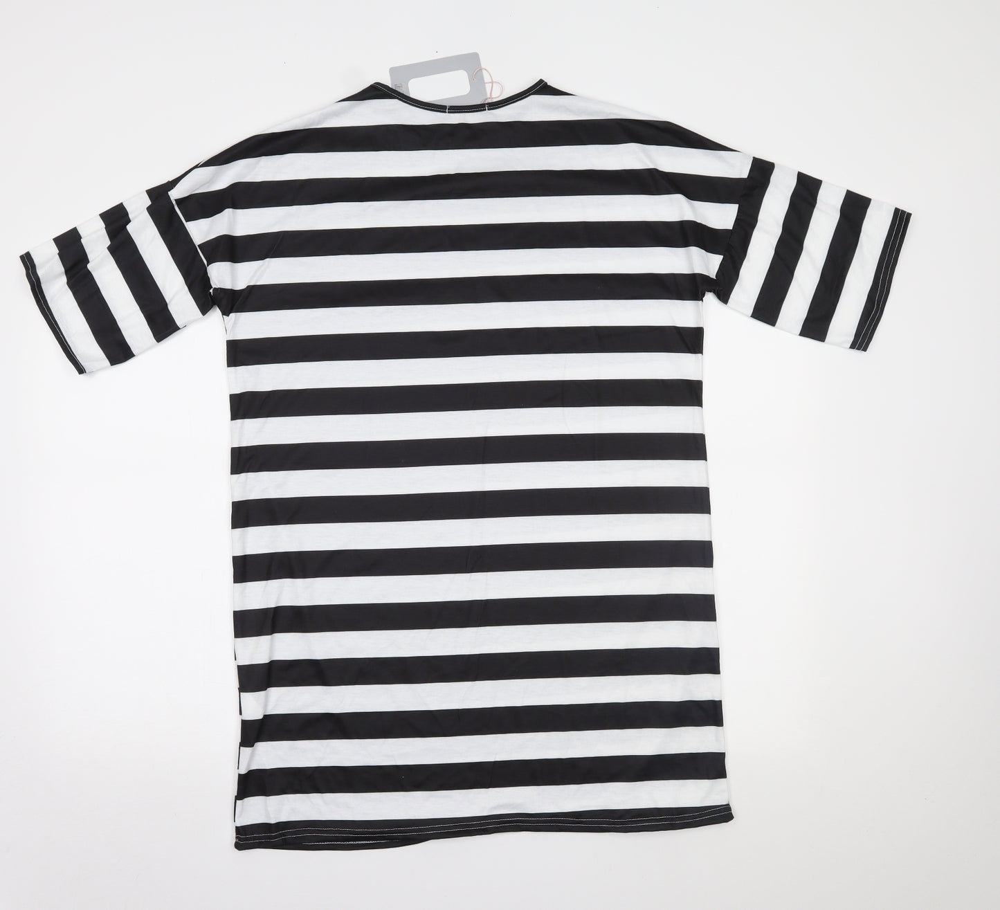 Collective Womens Black Striped  T-Shirt Dress  Size 8