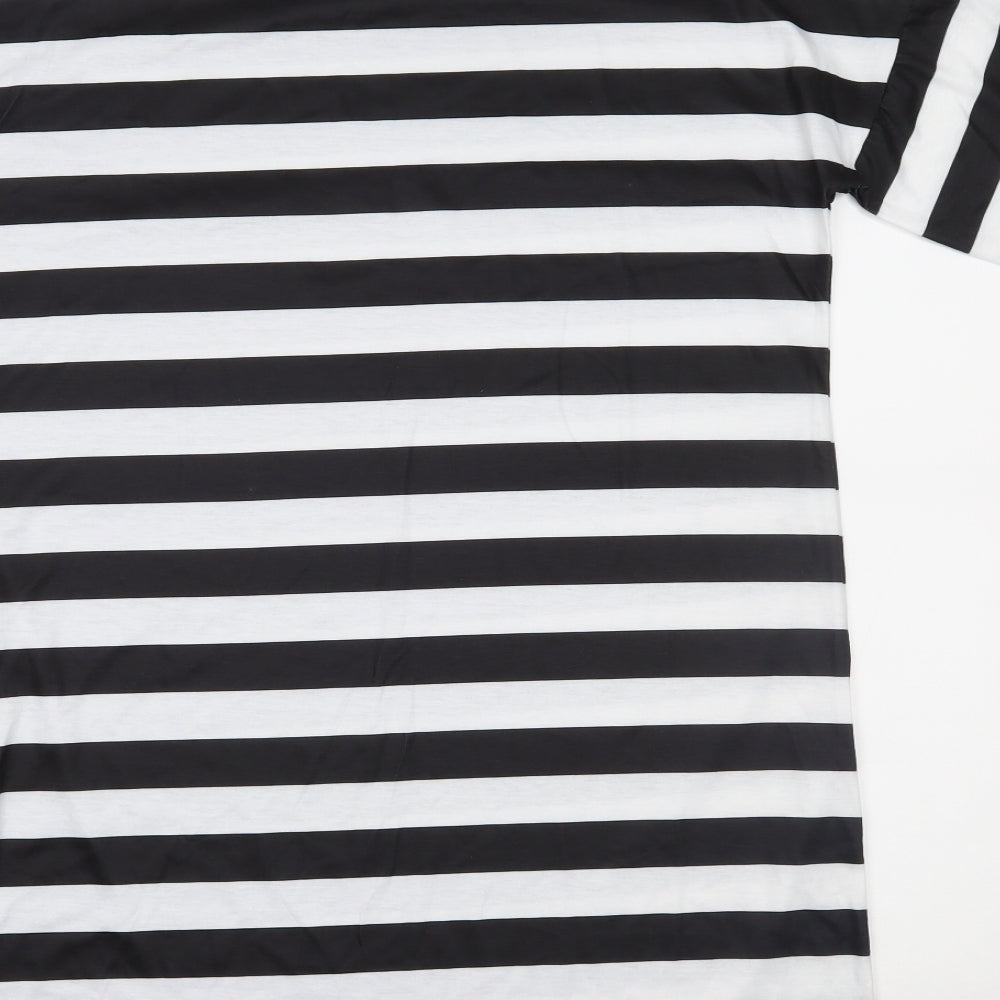 Collective Womens Black Striped  T-Shirt Dress  Size 8