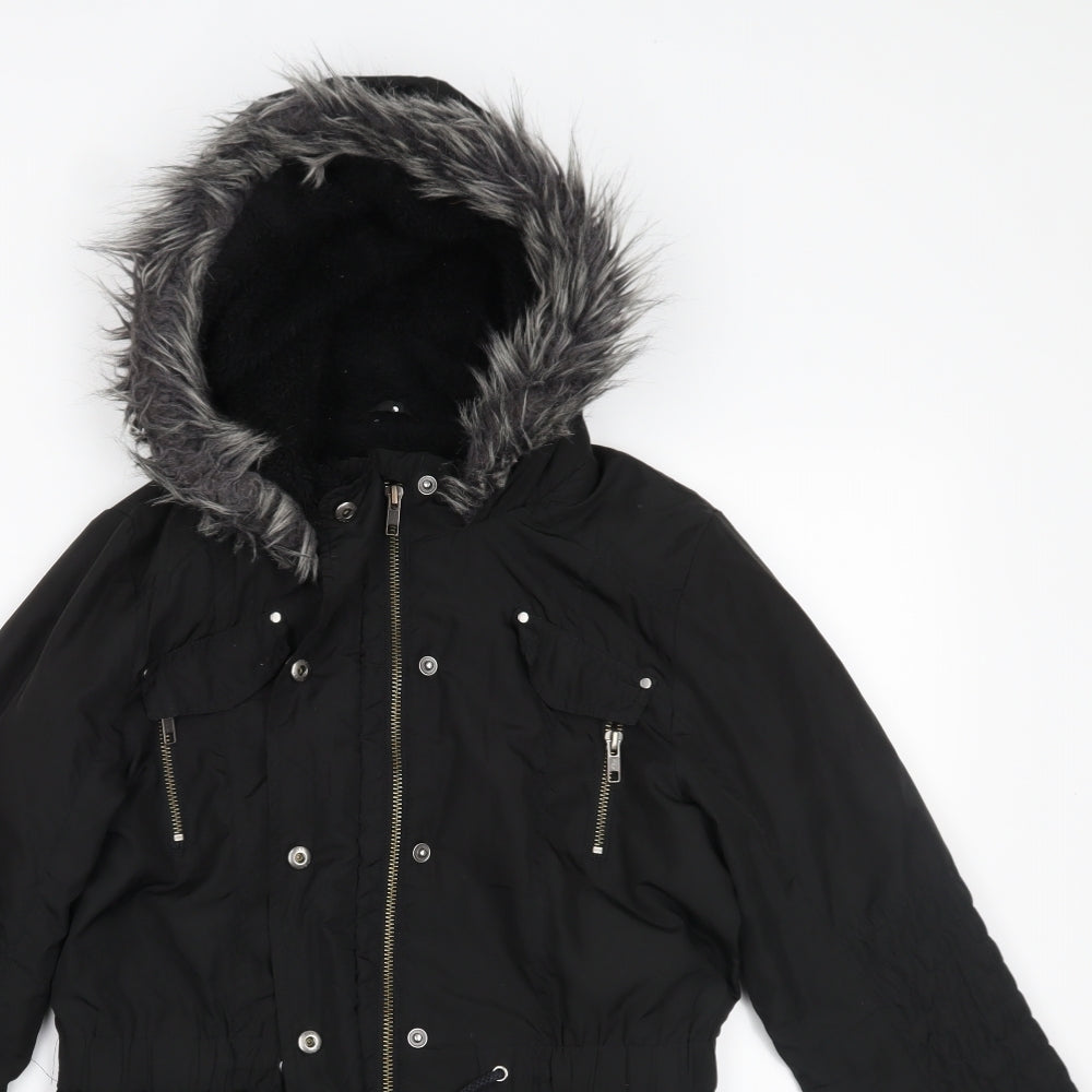 NEXT Girls Black   Parka Coat Size 11-12 Years