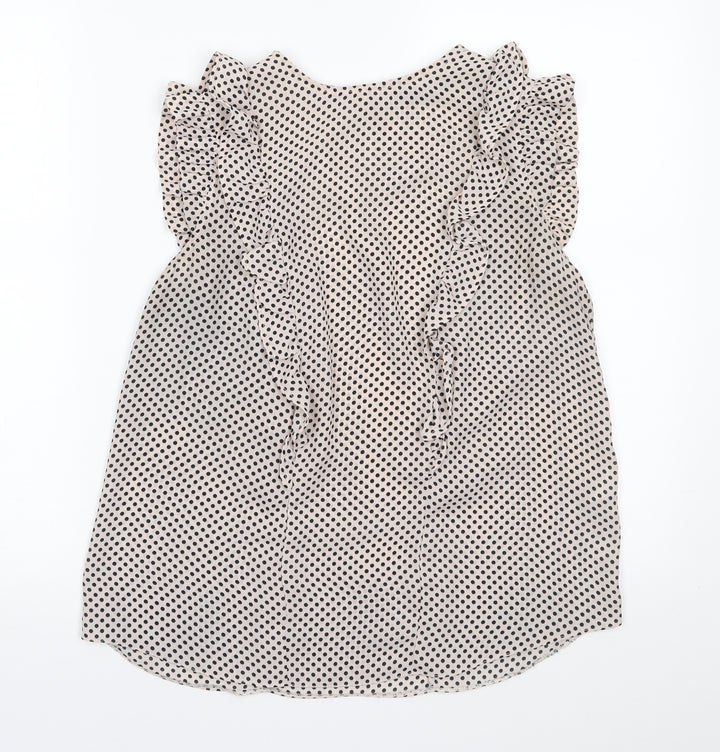 Dorothy Perkins Womens Ivory Polka Dot  Basic Blouse Size 10