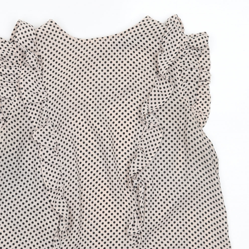 Dorothy Perkins Womens Ivory Polka Dot  Basic Blouse Size 10