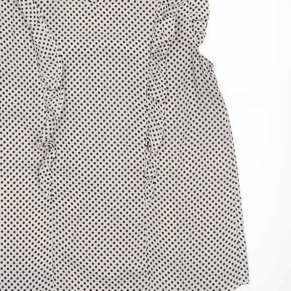 Dorothy Perkins Womens Ivory Polka Dot  Basic Blouse Size 10