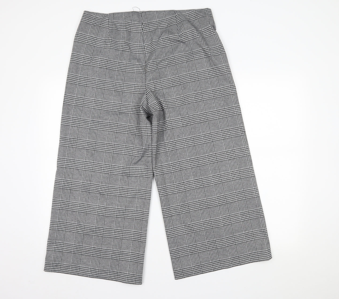 Marks and Spencer Womens White Houndstooth  Trousers  Size 16 L23 in